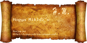 Hogya Miklós névjegykártya
